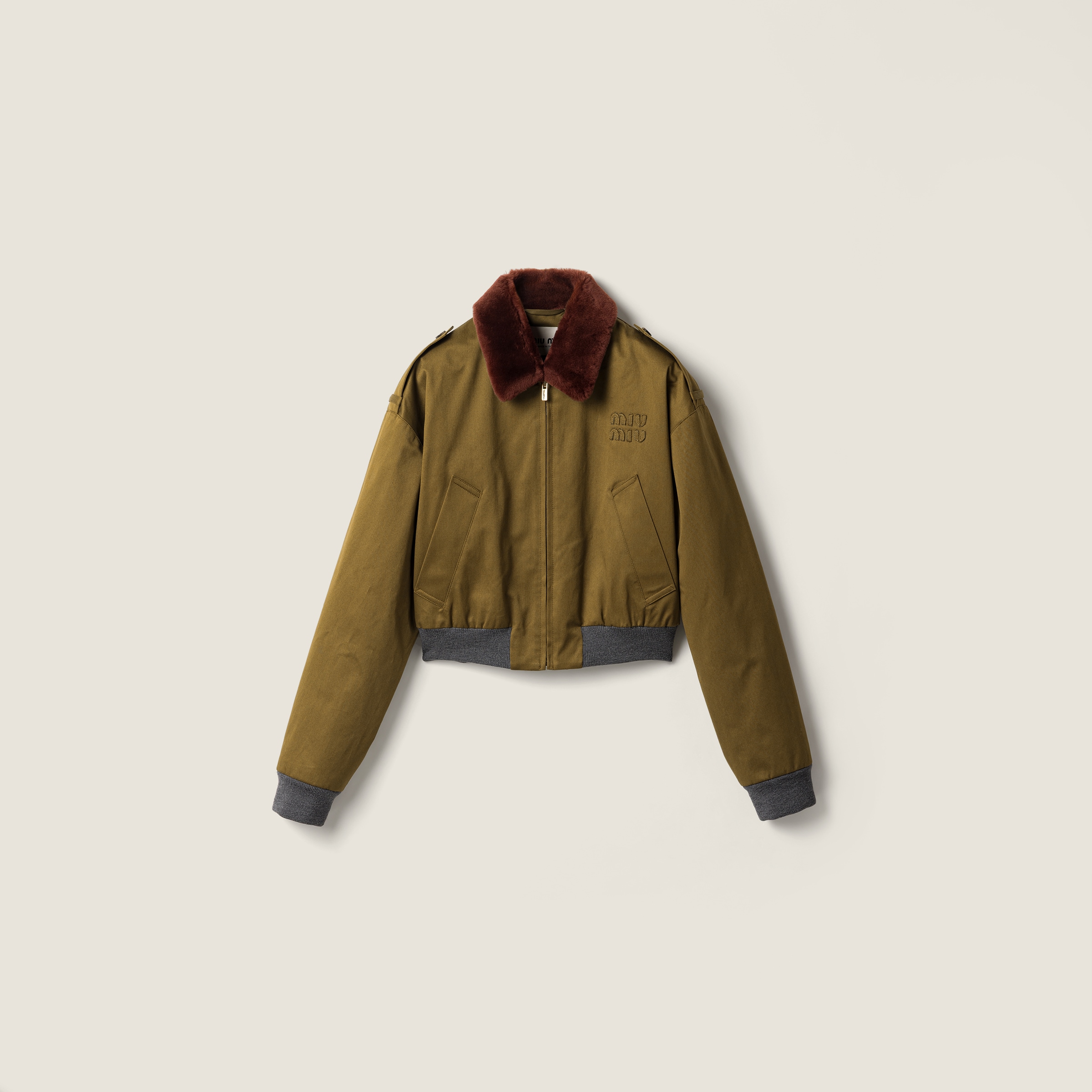 Cotton satin bomber jacket