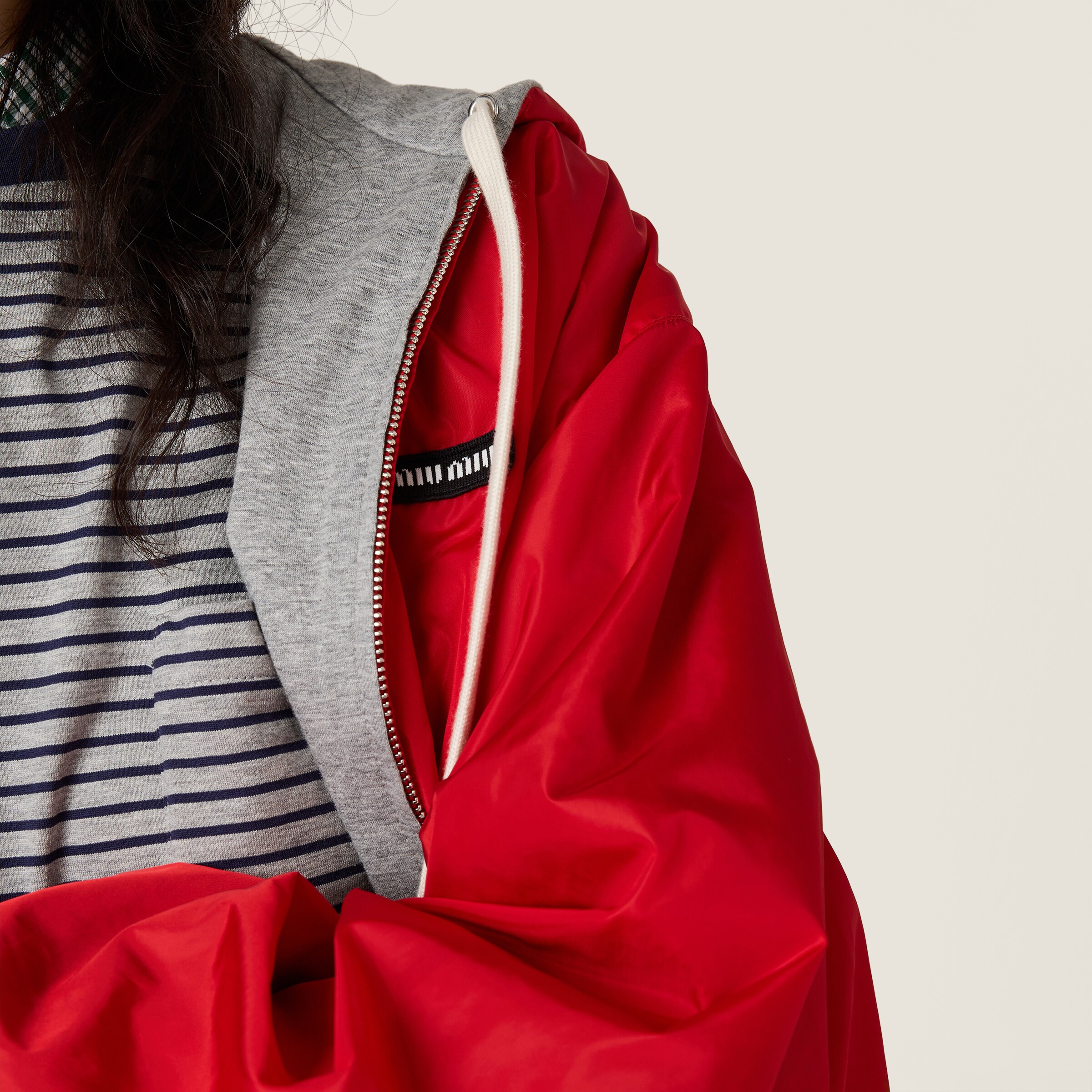 Miu Miu Reversible Technical Fabric And Jersey Blouson Jacket In Multi