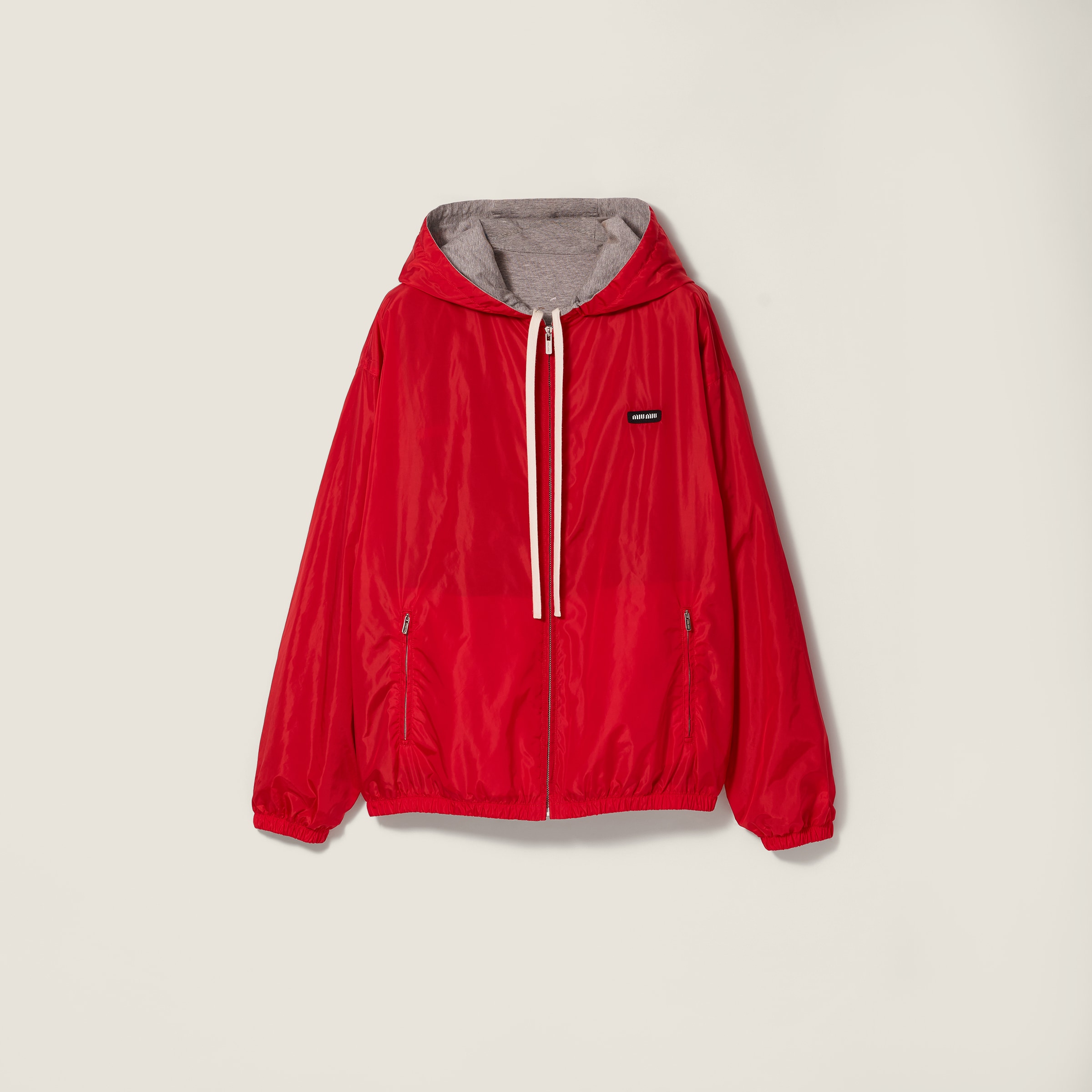 Miu Miu Reversible Technical Fabric And Jersey Blouson Jacket In Multi