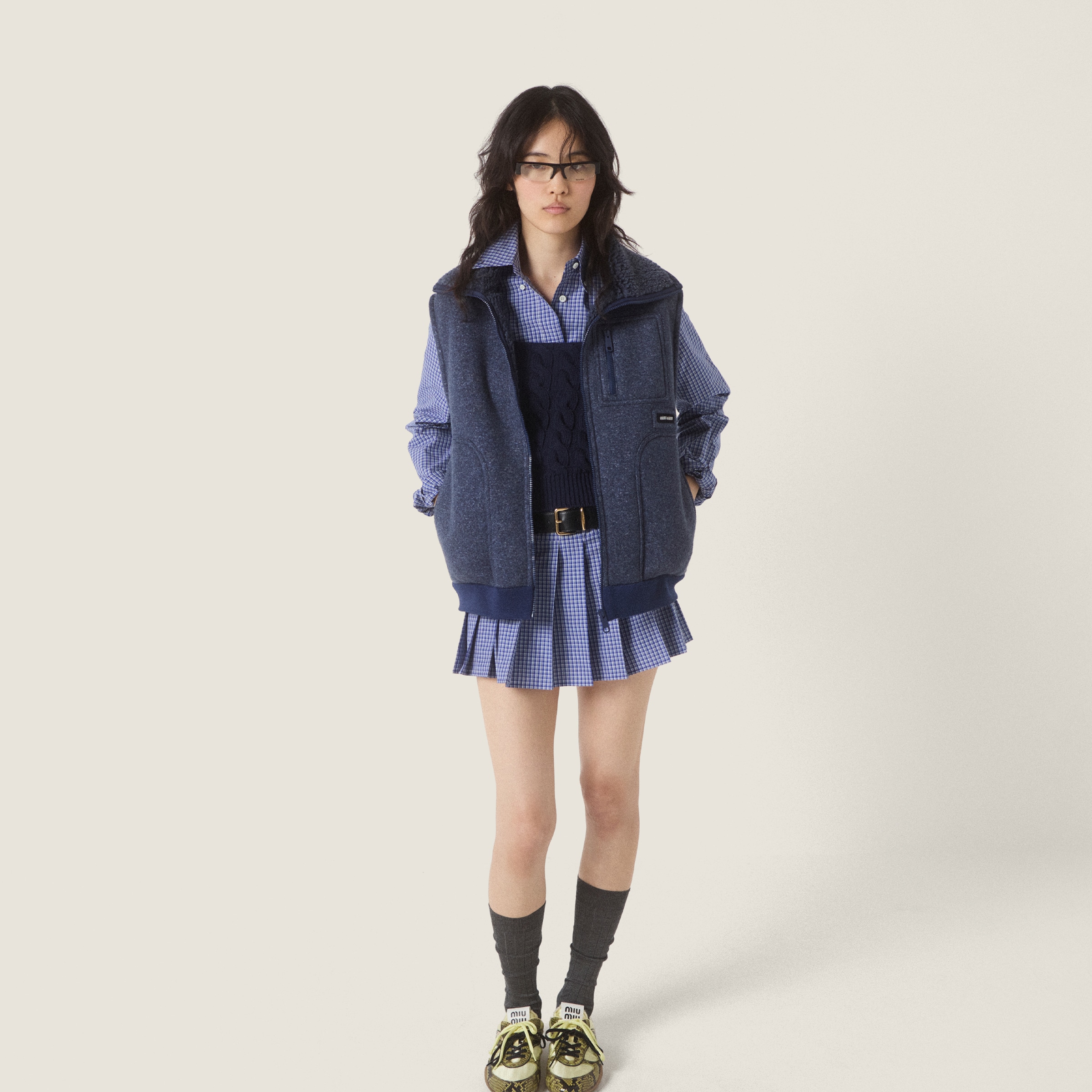 Miu Miu Fleece Vest In Animal Print