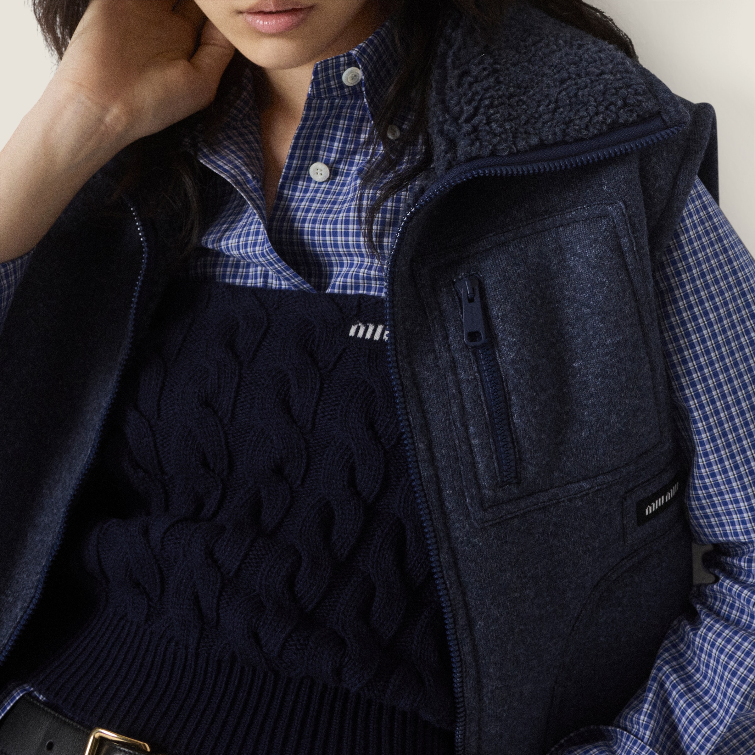 Miu Miu Fleece Vest In Animal Print