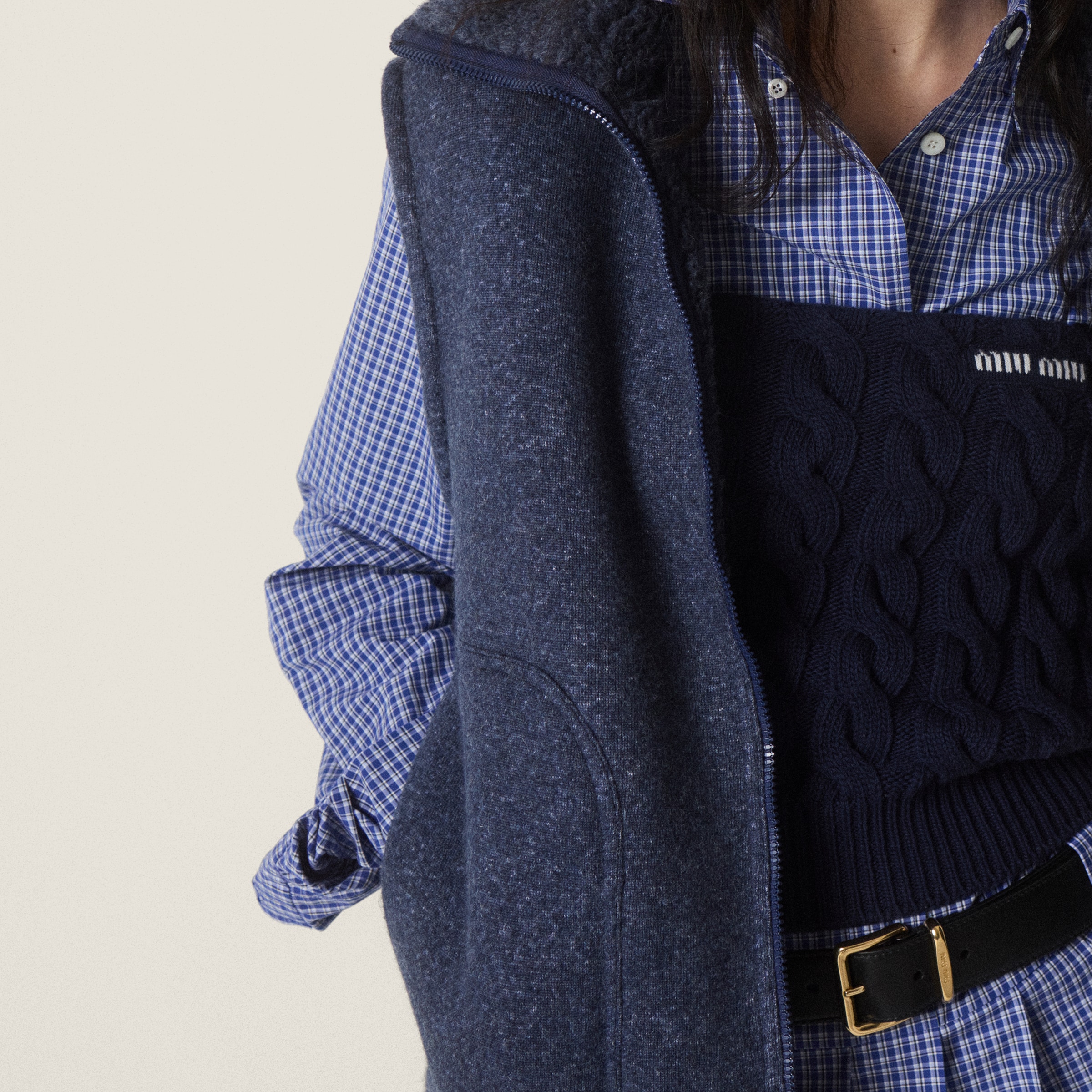 Miu Miu Fleece Vest In Animal Print