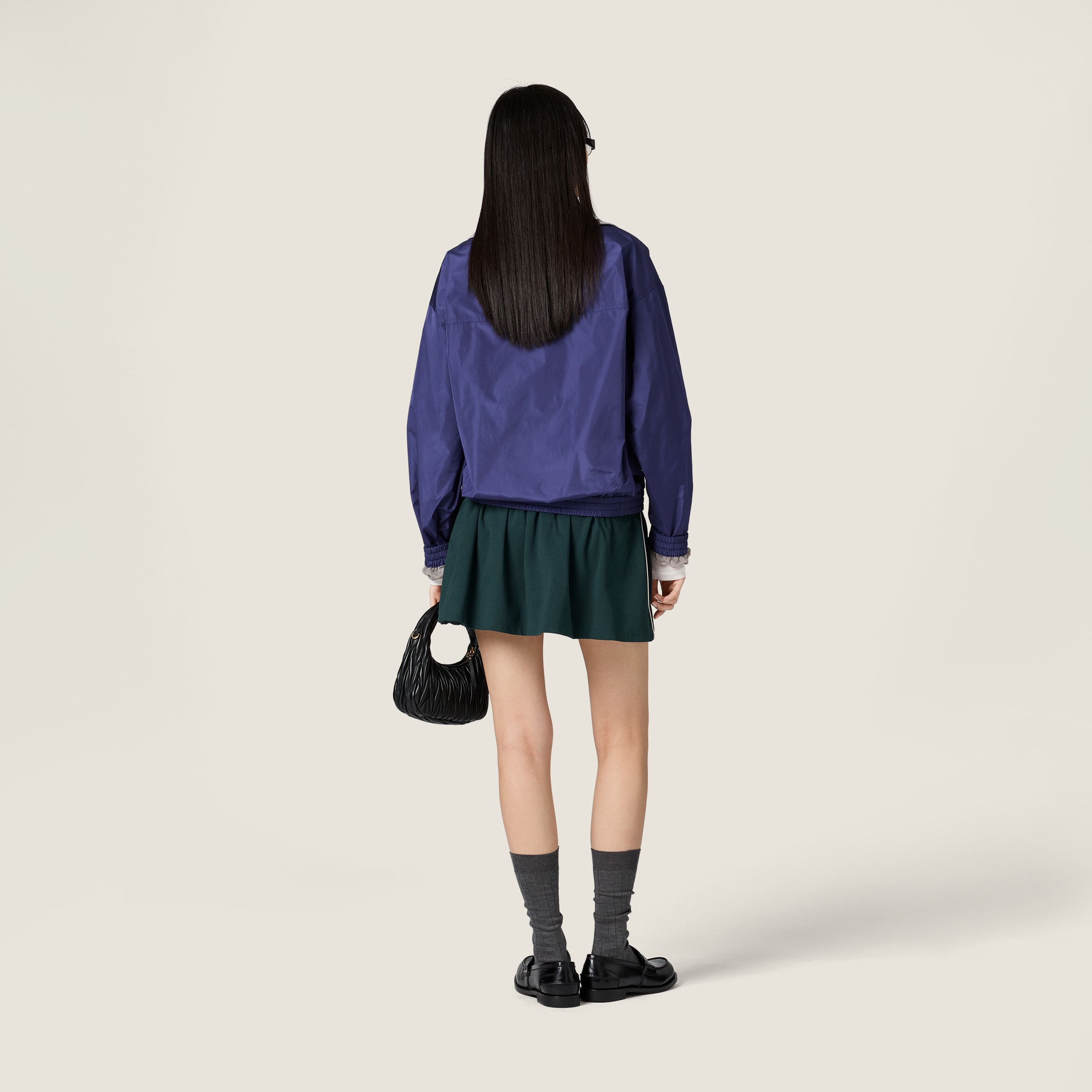 ✨新品タグ付✨theory テクニカルポプリン ジップブルゾン M 定価4.2万 ブルー テクニカルポプリン ブルゾンジャケット | Miu Miu