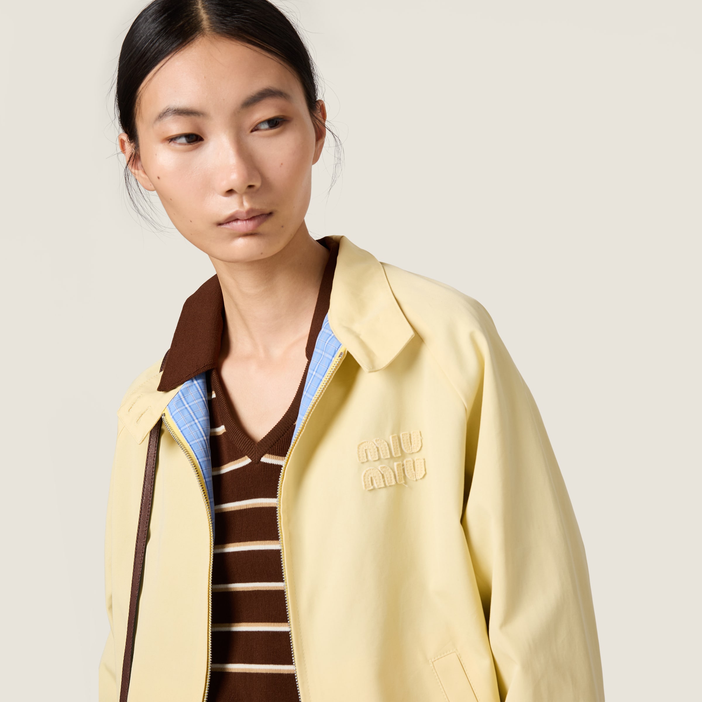 Vanilla Poplin Blouson Jacket | Miu Miu - United States