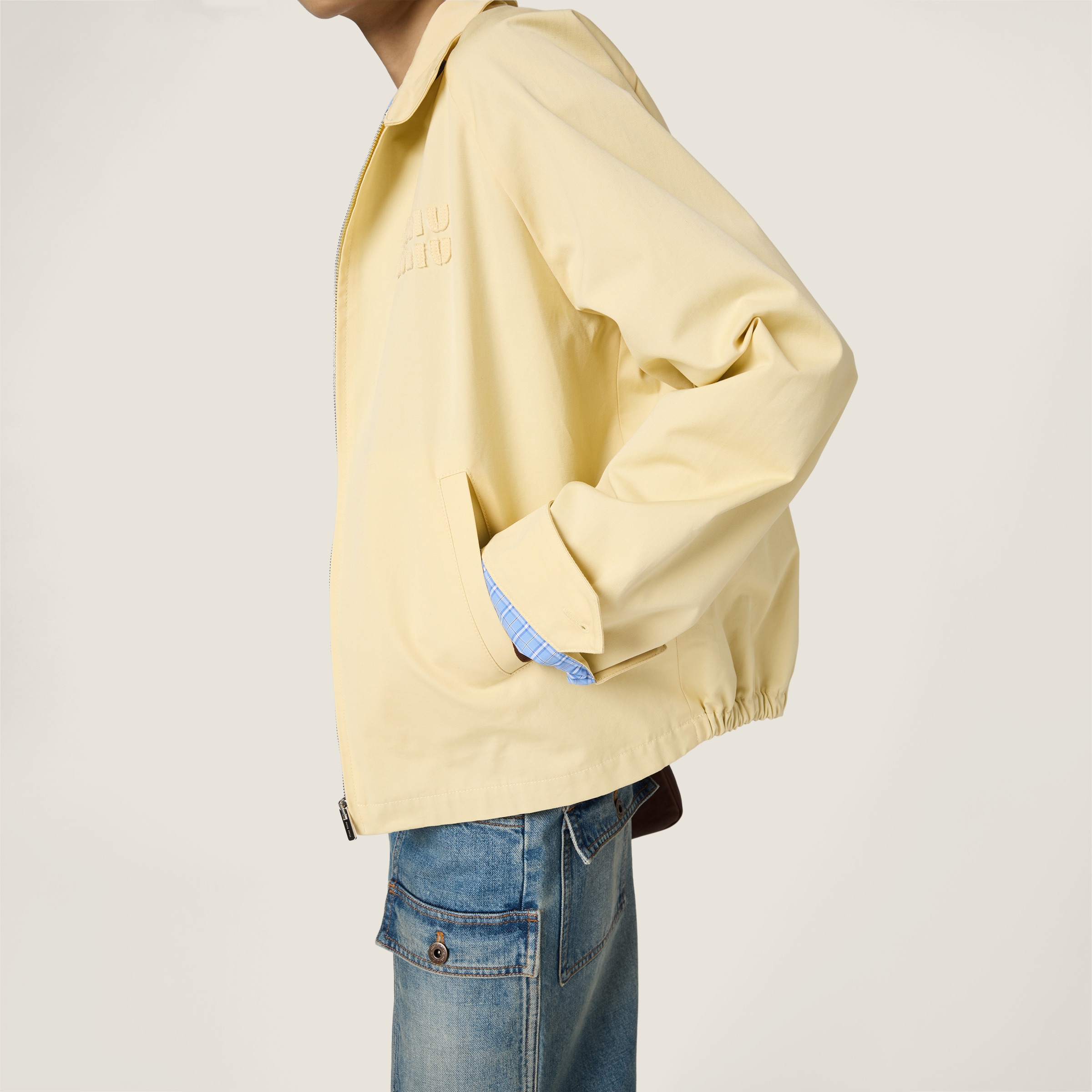 Vanilla Poplin Blouson Jacket | Miu Miu - United States