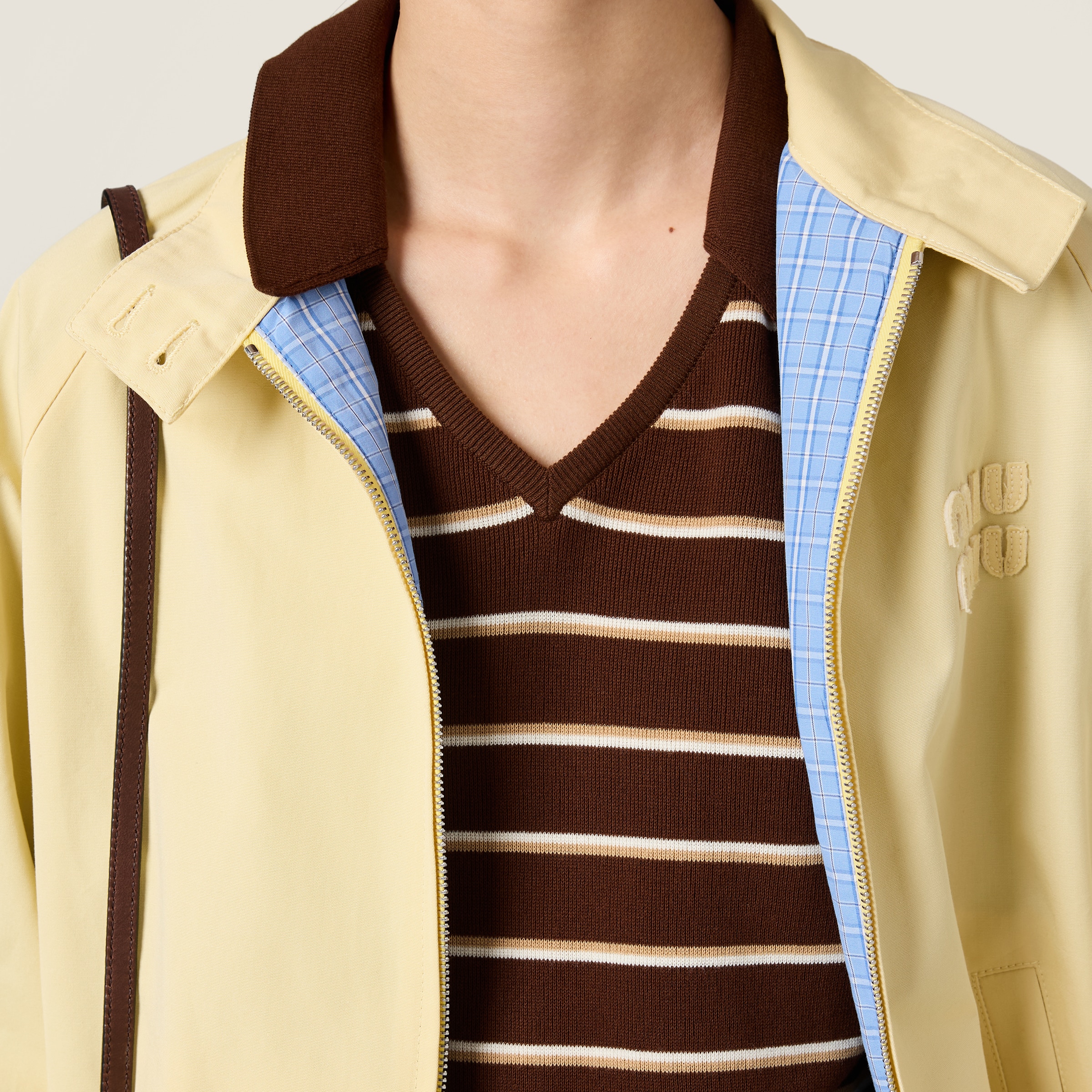 Vanilla Poplin Blouson Jacket | Miu Miu - United States