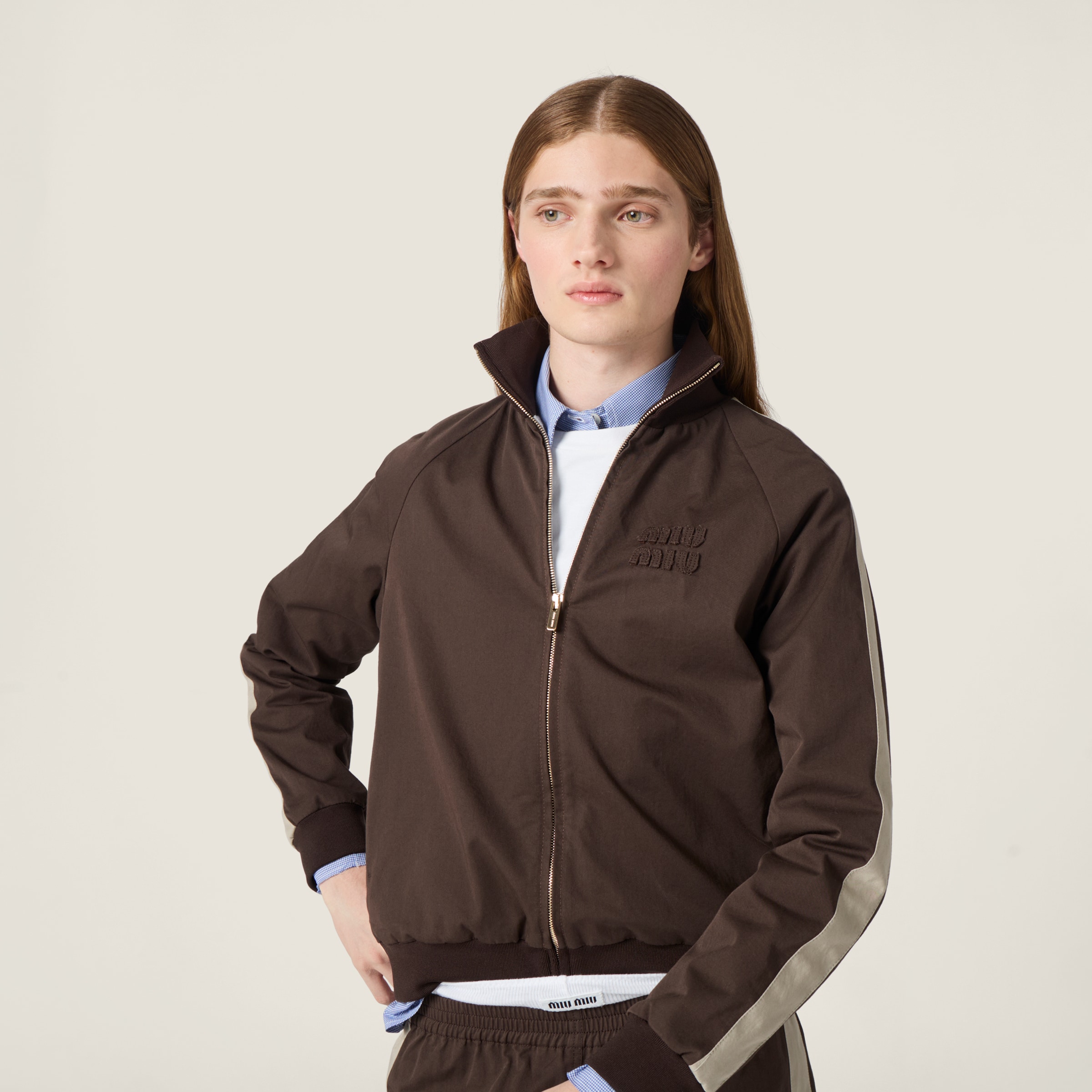 Washed twill blouson jacket - thumbnail 4