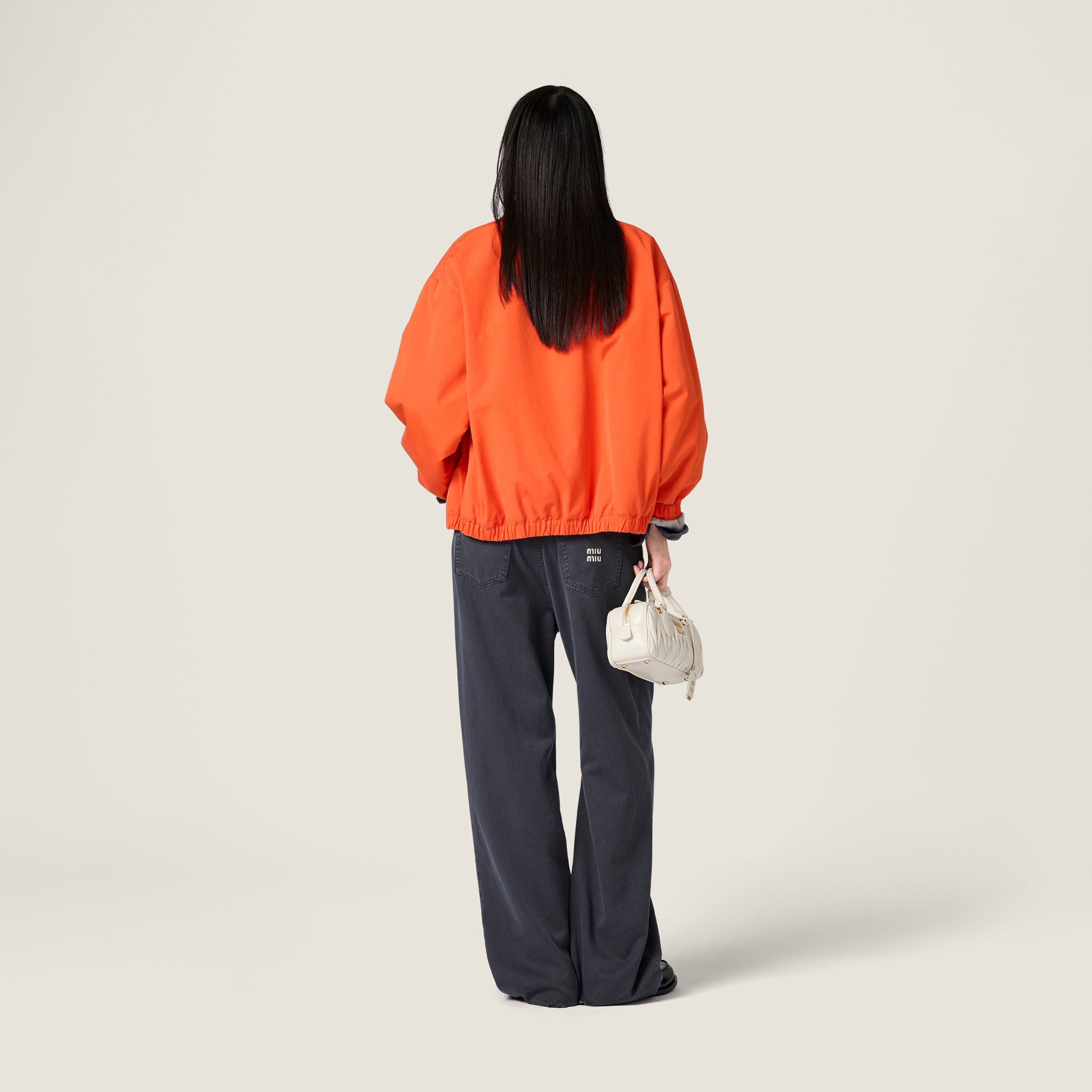 Orange Washed Poplin Blouson Jacket | Miu Miu