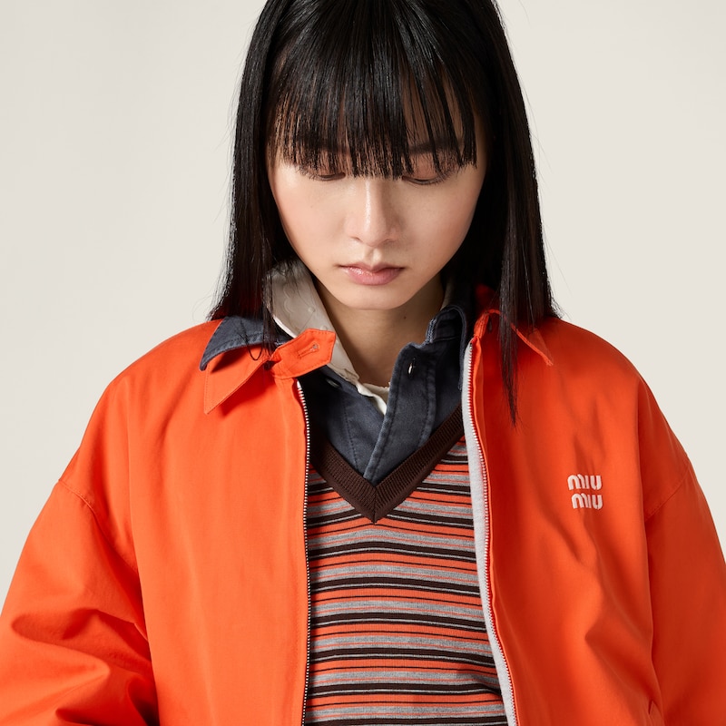 Washed poplin blouson jacket