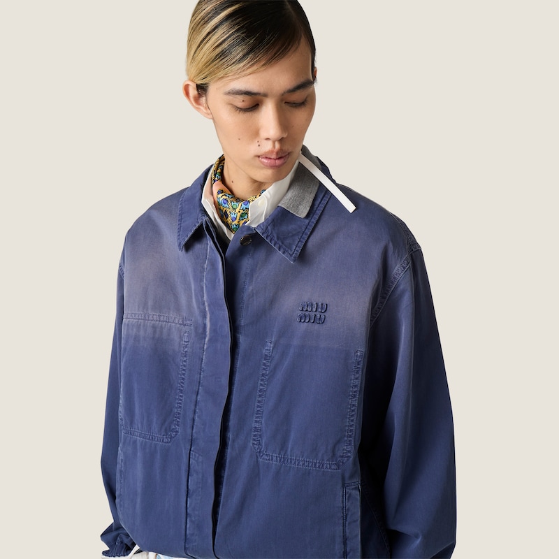 Garment-dyed twill blouson jacket