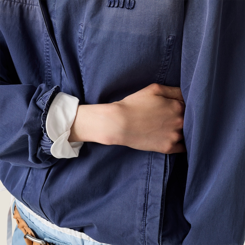 Garment-dyed twill blouson jacket