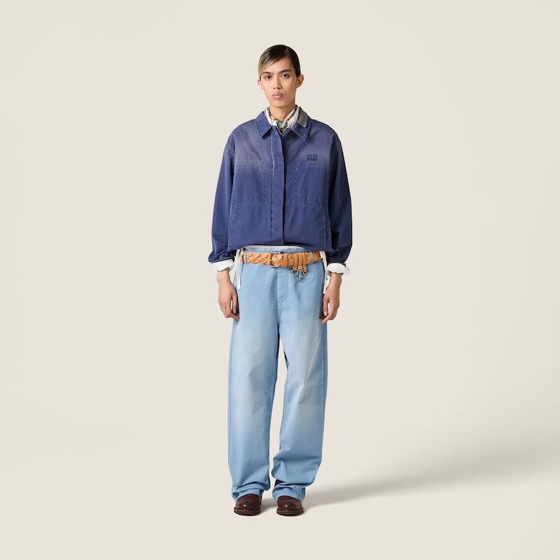 Garment-dyed twill blouson jacket