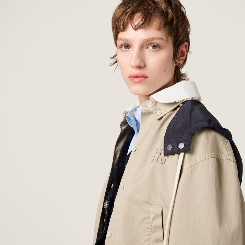 Garment-dyed cotton satin blouson jacket