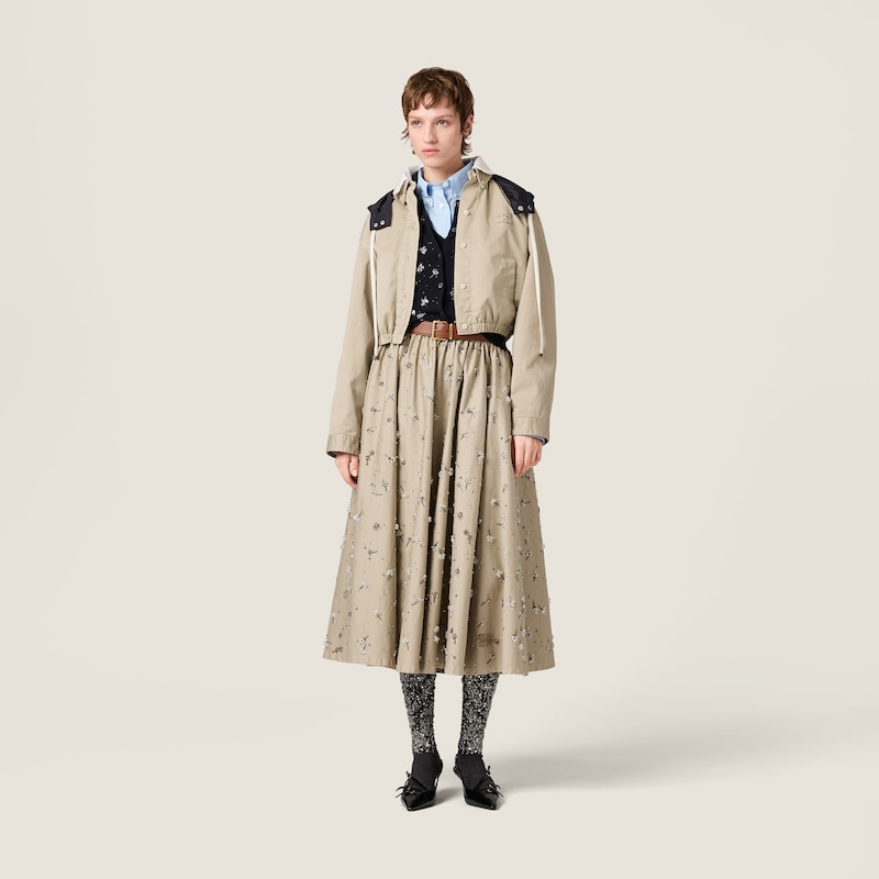 Garment-dyed cotton satin blouson jacket