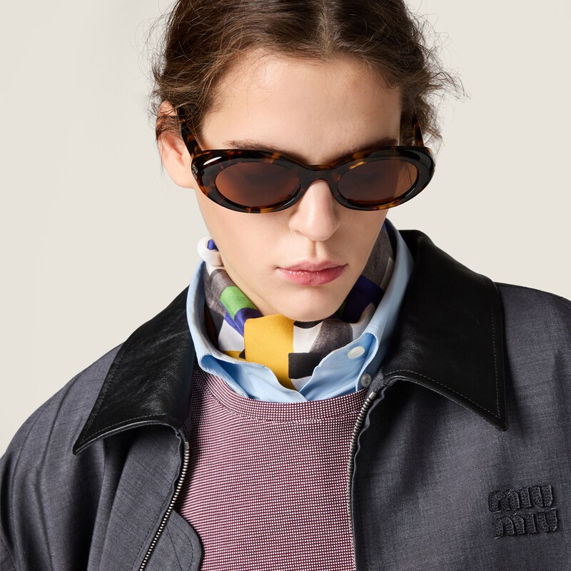 Kid mohair and leather bomber jacket