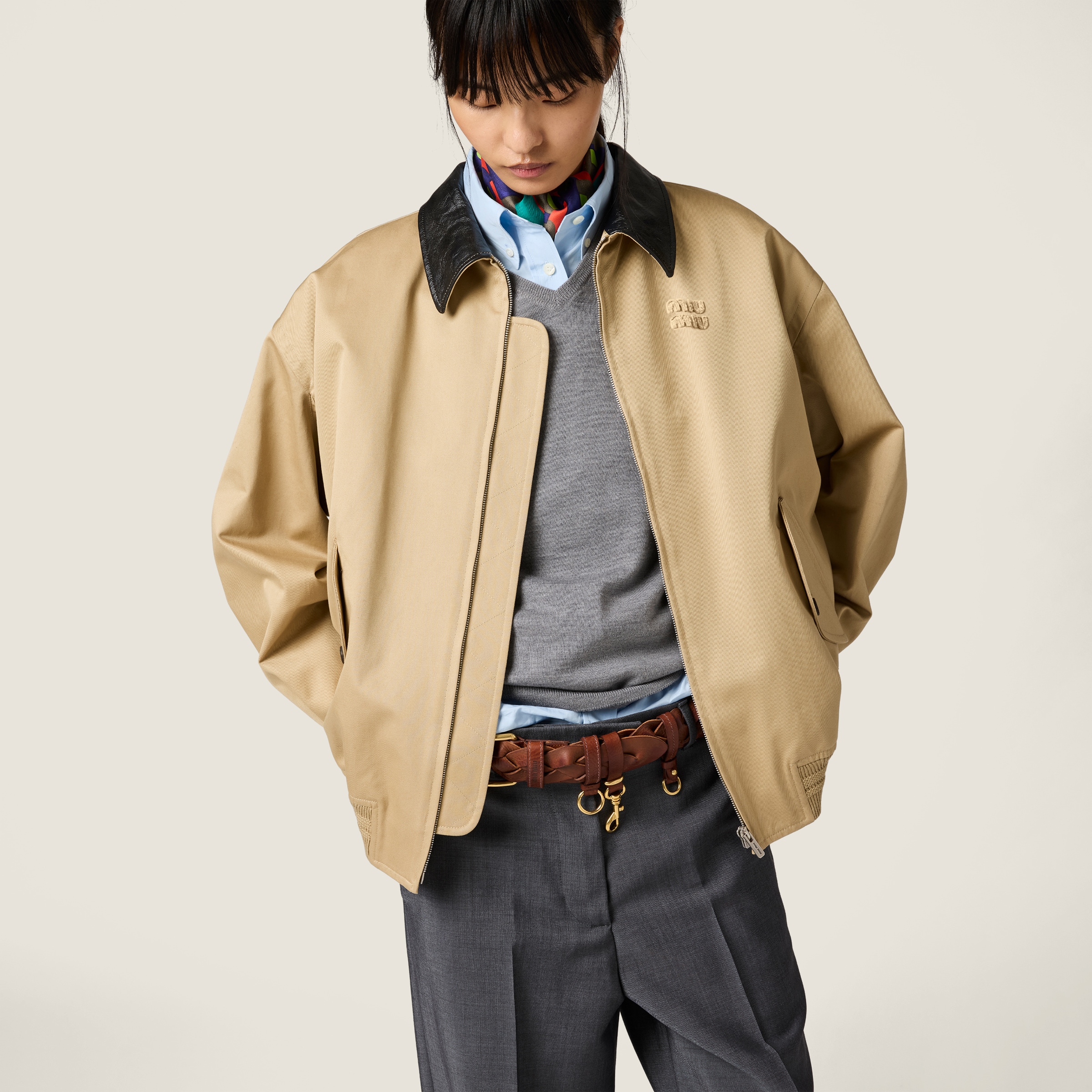 Chino and leather bomber jacket - thumbnail 4