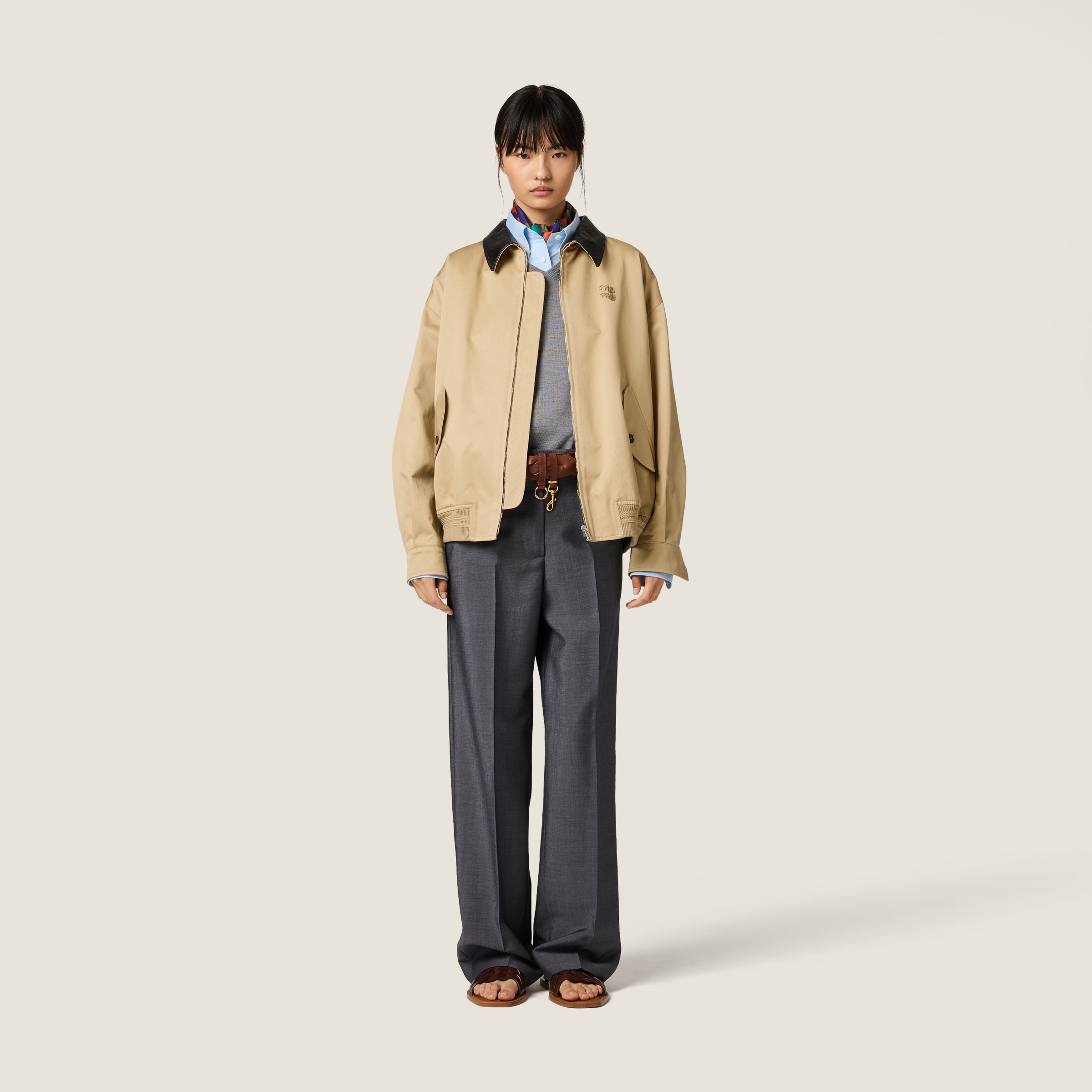 Chino and leather bomber jacket - thumbnail 2