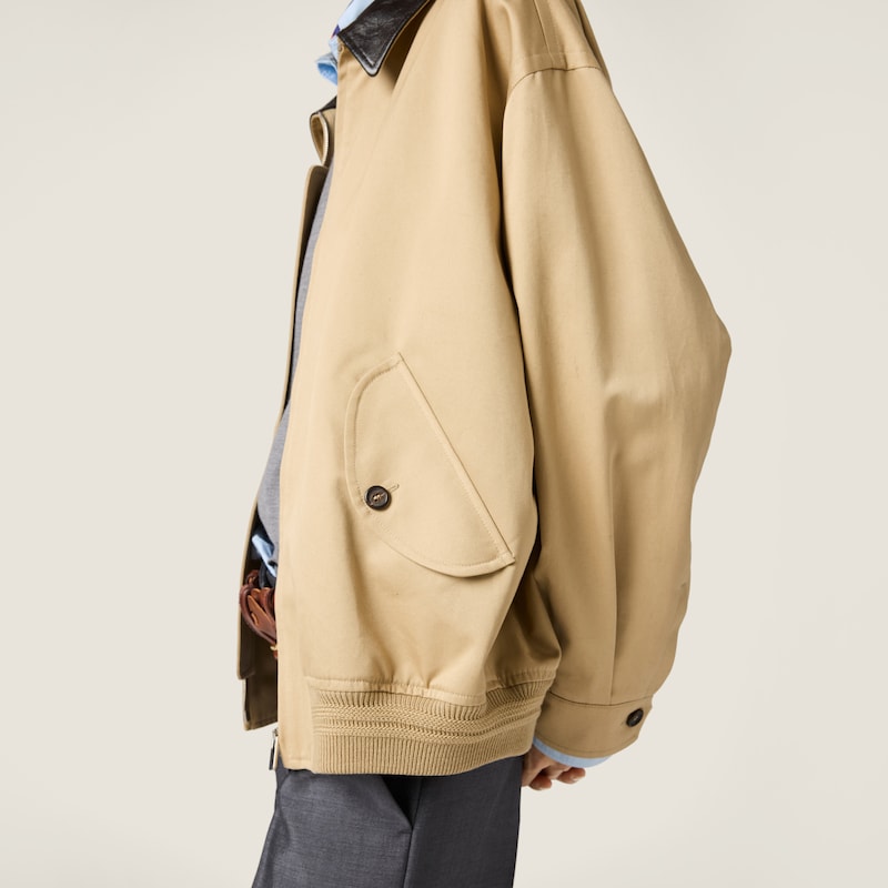 Chino and leather bomber jacket