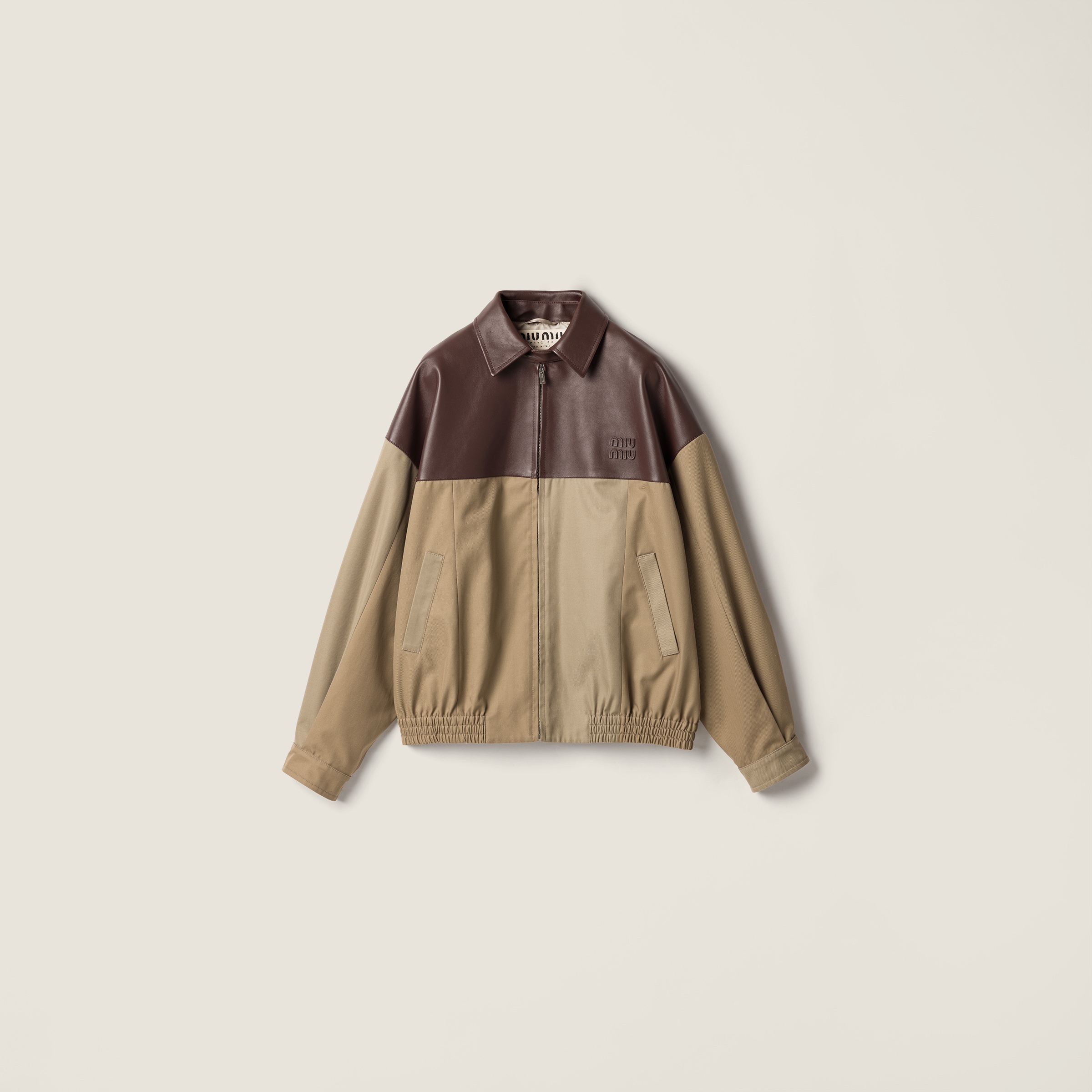 チノ x レザー ブルゾンジャケット - コレクションコレクション | Miu