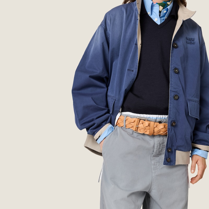 Old washed twill blouson jacket