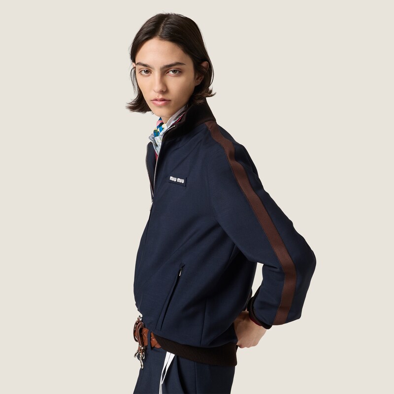 Kid mohair blouson jacket