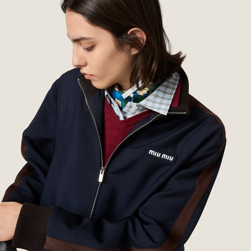 Kid mohair blouson jacket