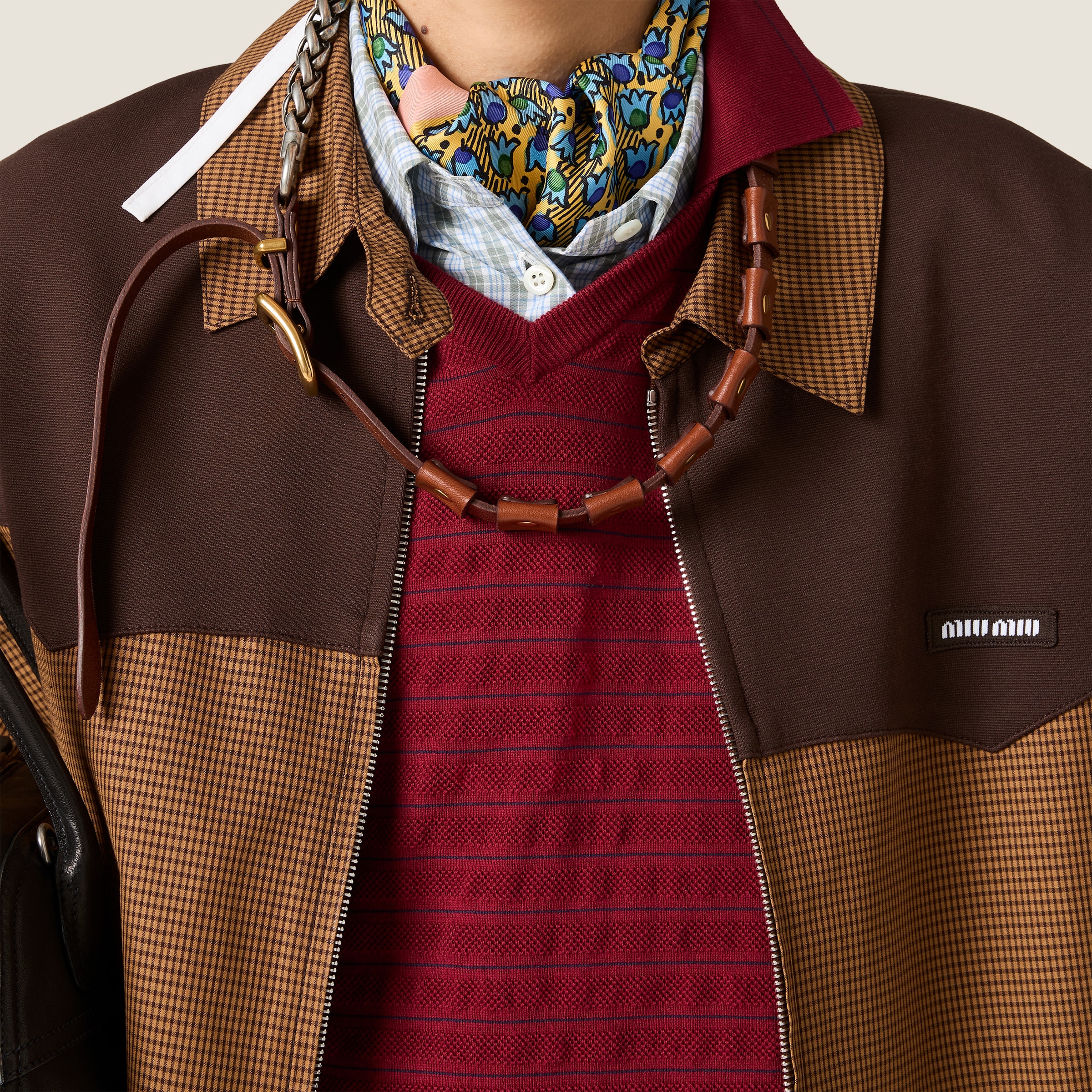 Gingham check blouson jacket - thumbnail 4