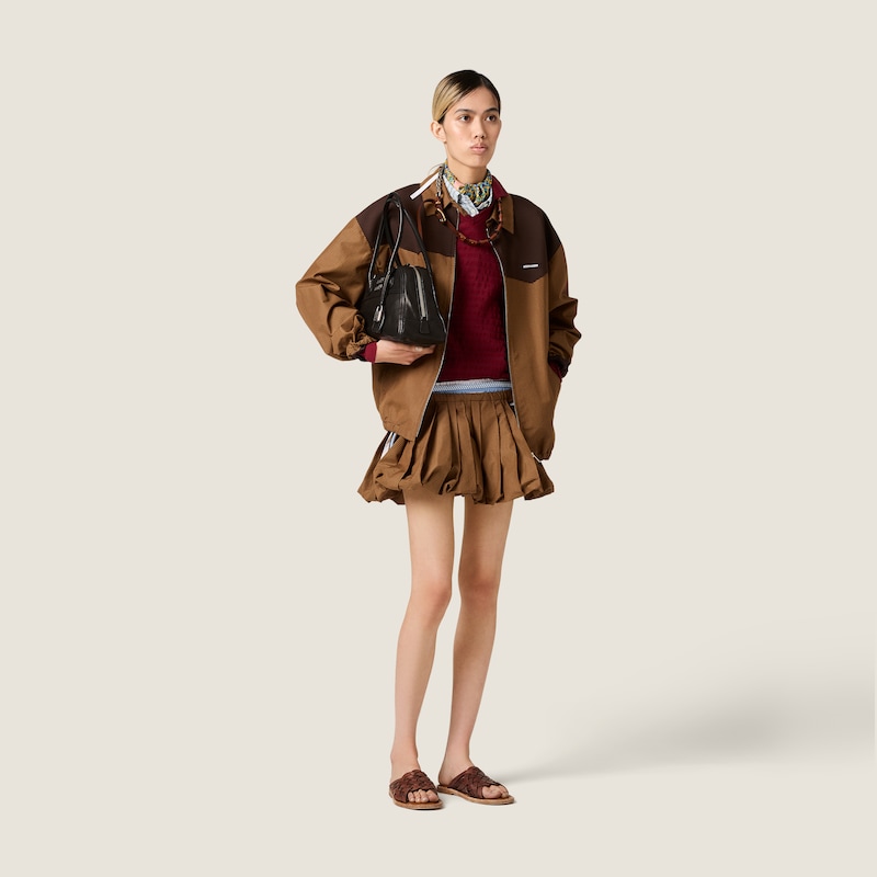 Gingham check blouson jacket