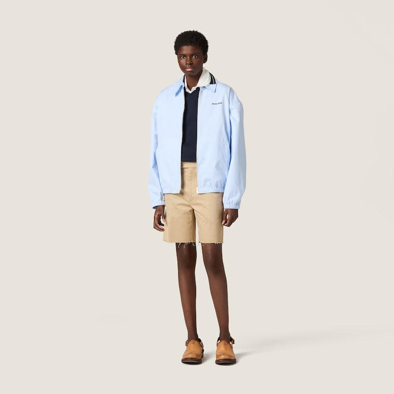 Gingham check blouson jacket