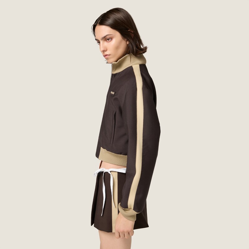 Kid mohair blouson jacket