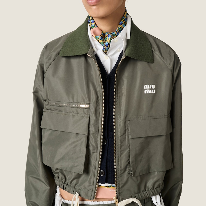 Technical fabric blouson jacket