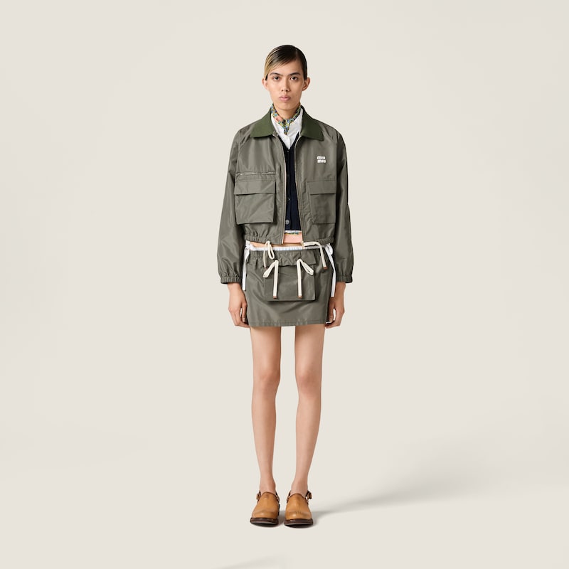 Technical fabric blouson jacket