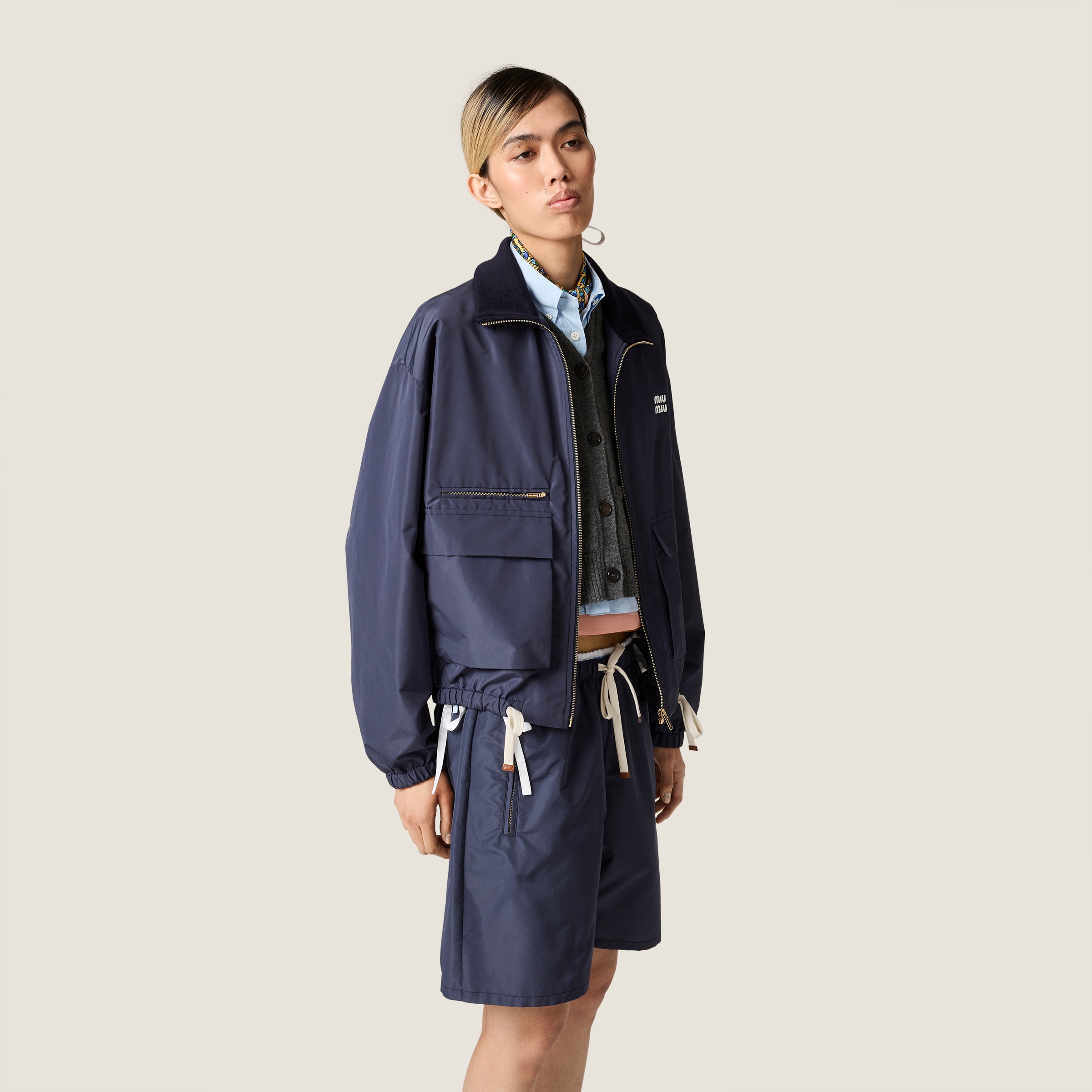 Technical fabric blouson jacket - thumbnail 4
