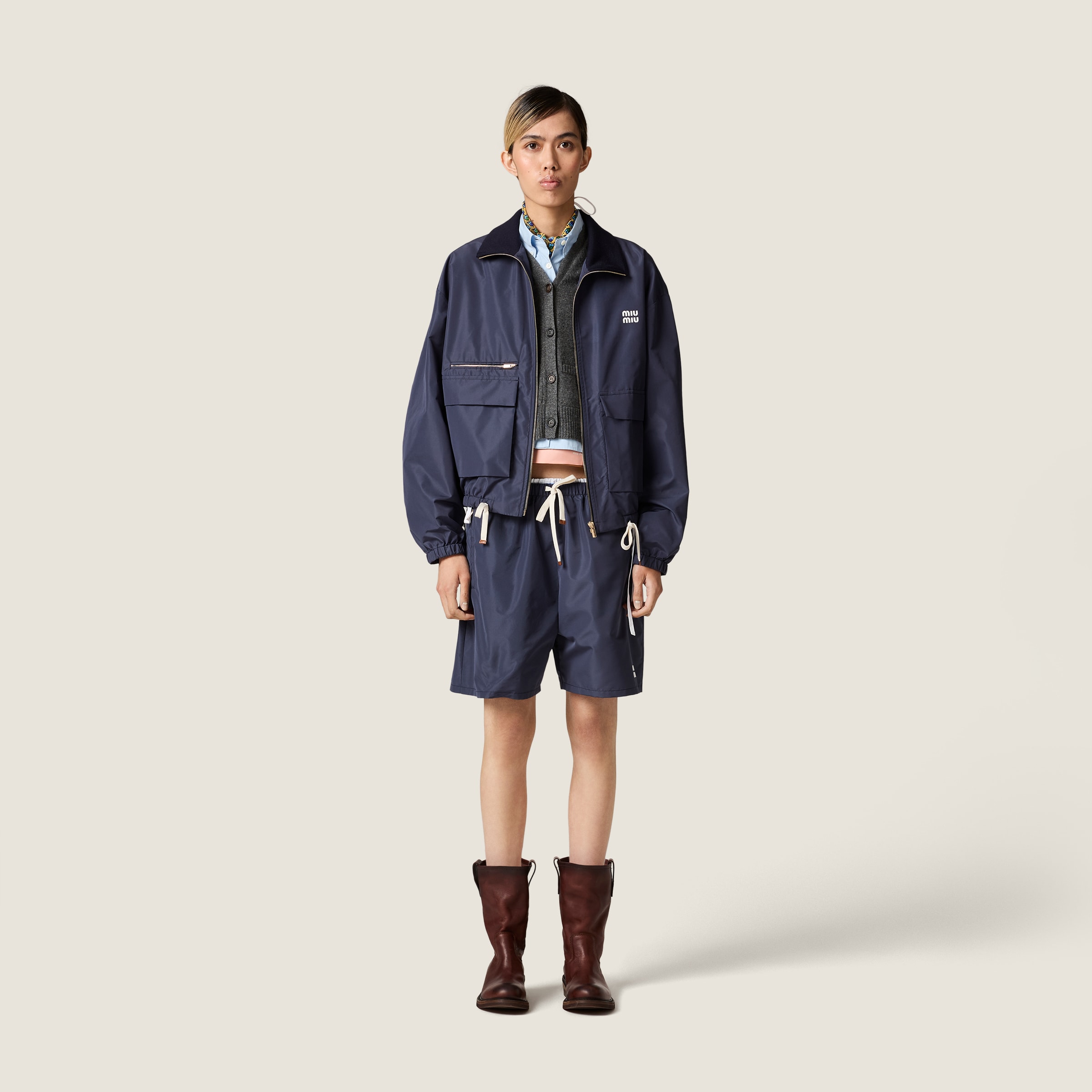 ジャケット・アウター miumiu ArchiveTwo-tone nylon jacket 38 miumiu ArchiveTwo-tone nylon jacket 38