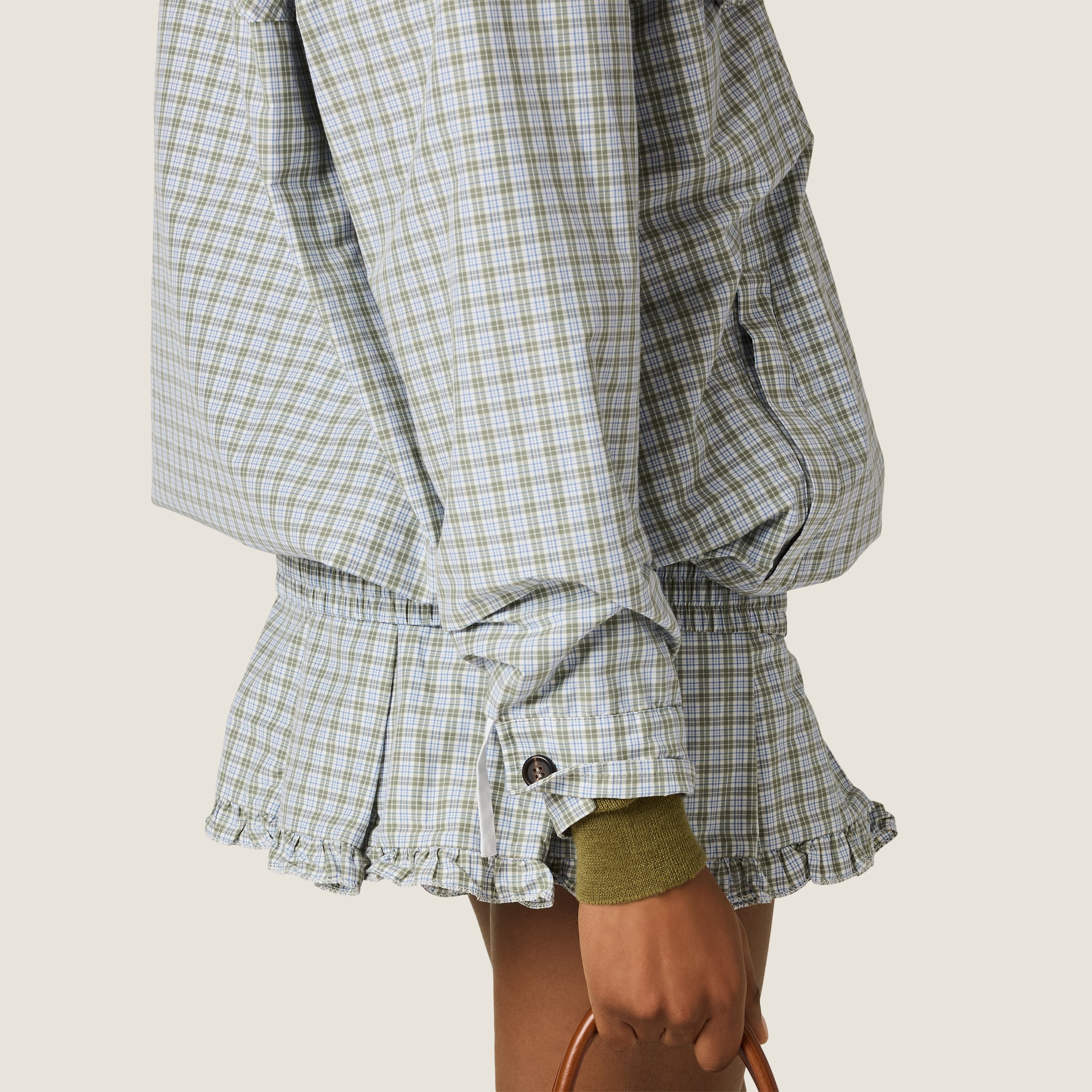 Checked technical fabric blouson jacket - thumbnail 6