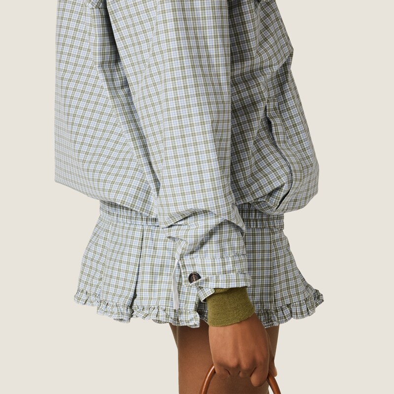 Checked technical fabric blouson jacket