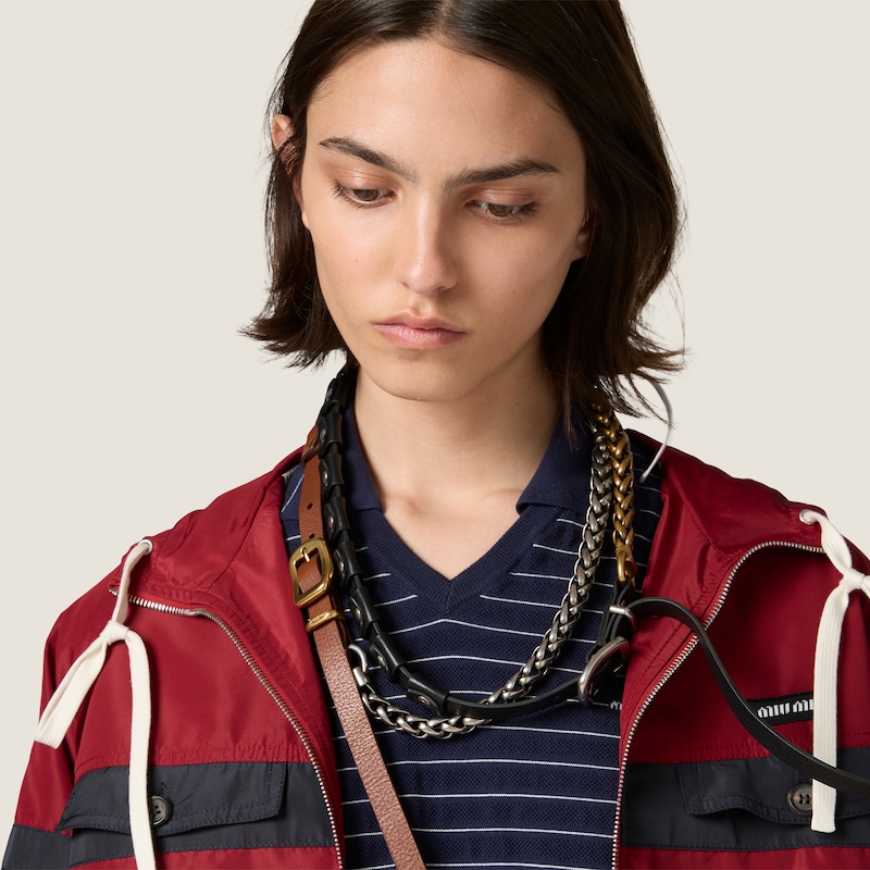 Technical fabric blouson jacket