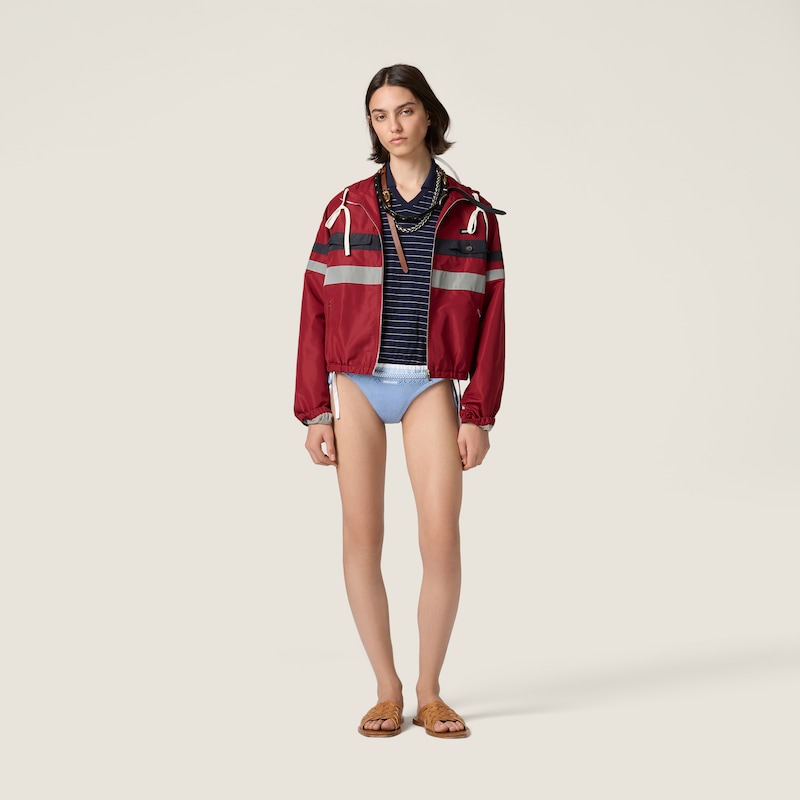 Technical fabric blouson jacket
