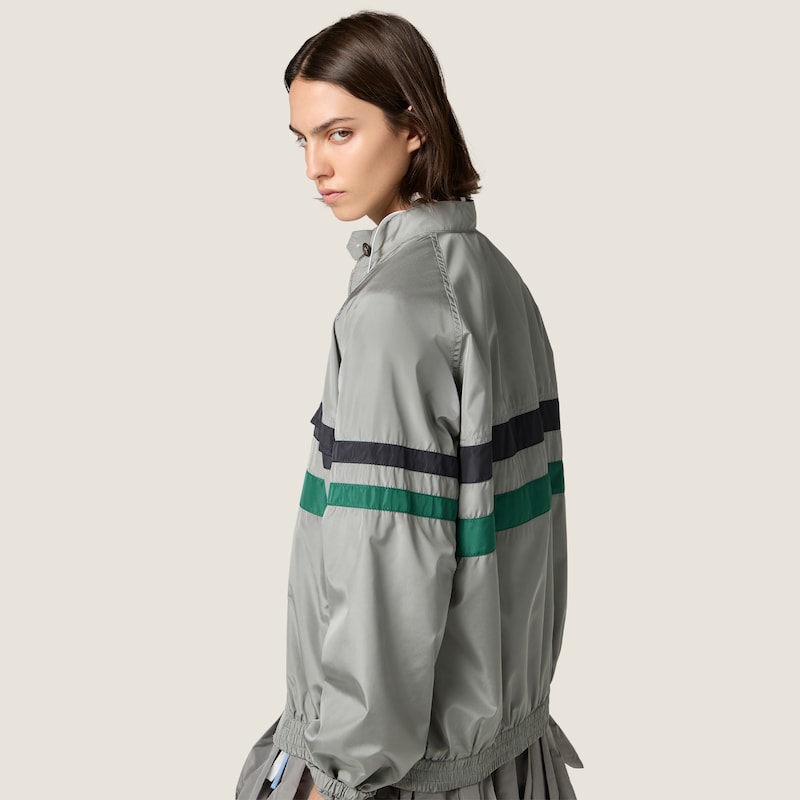 Technical silk blouson jacket