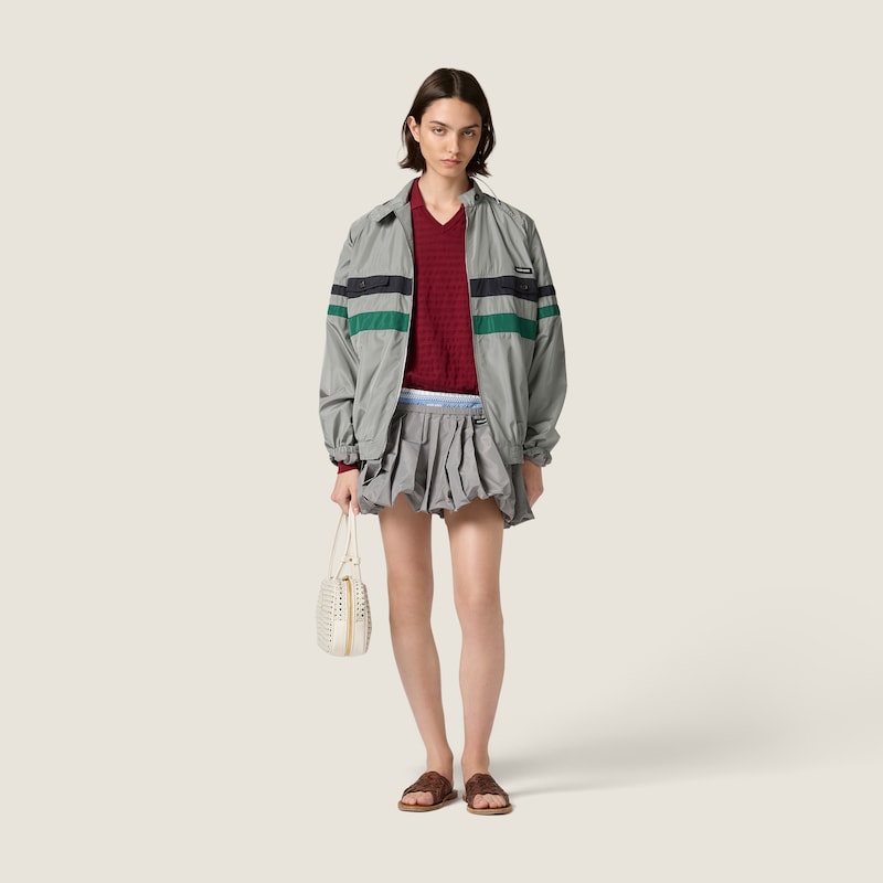 Technical silk blouson jacket