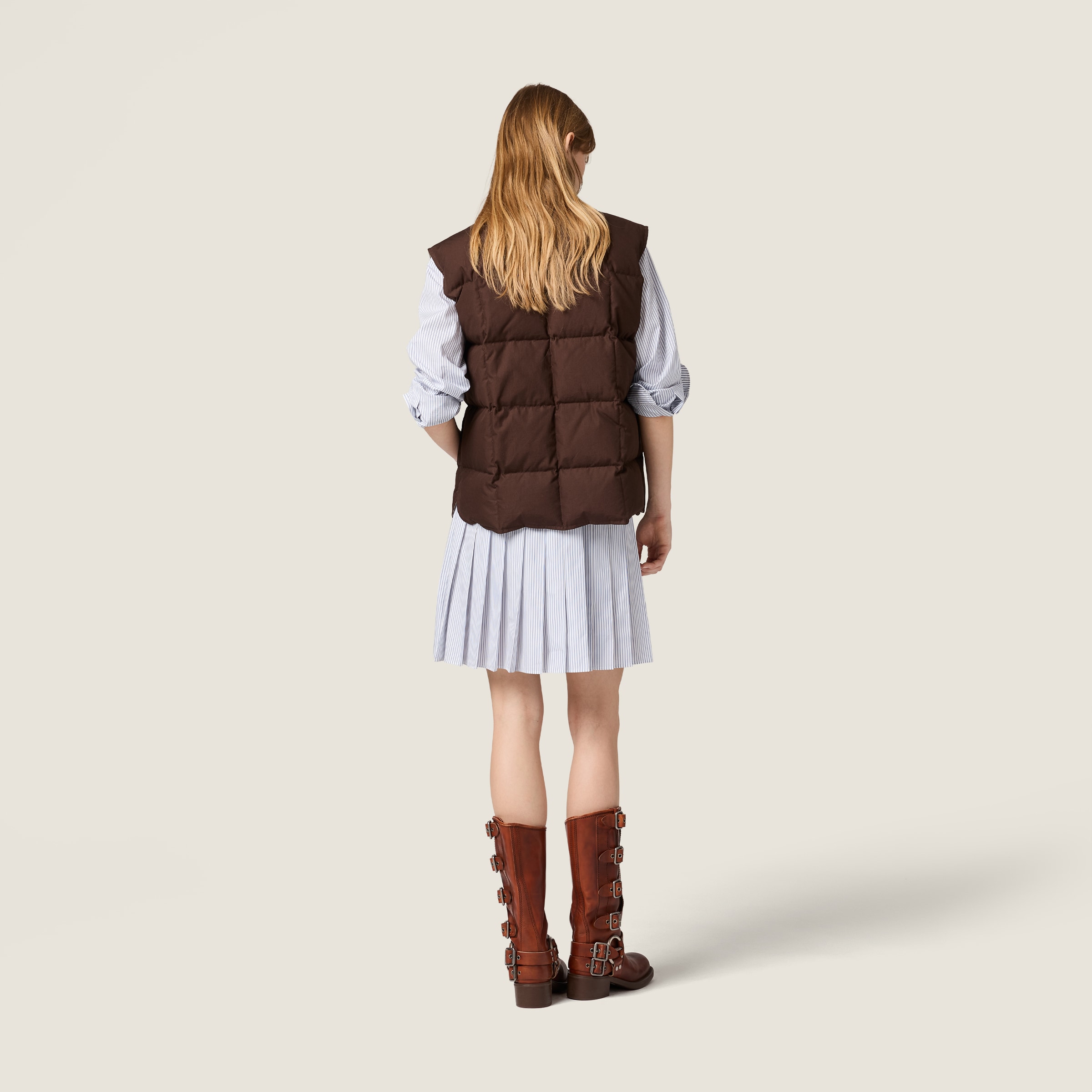 Gabardine down vest - thumbnail 3