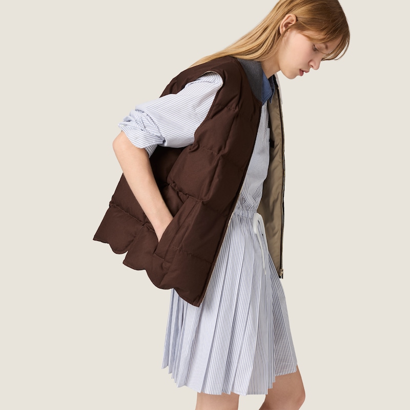 Gabardine down vest