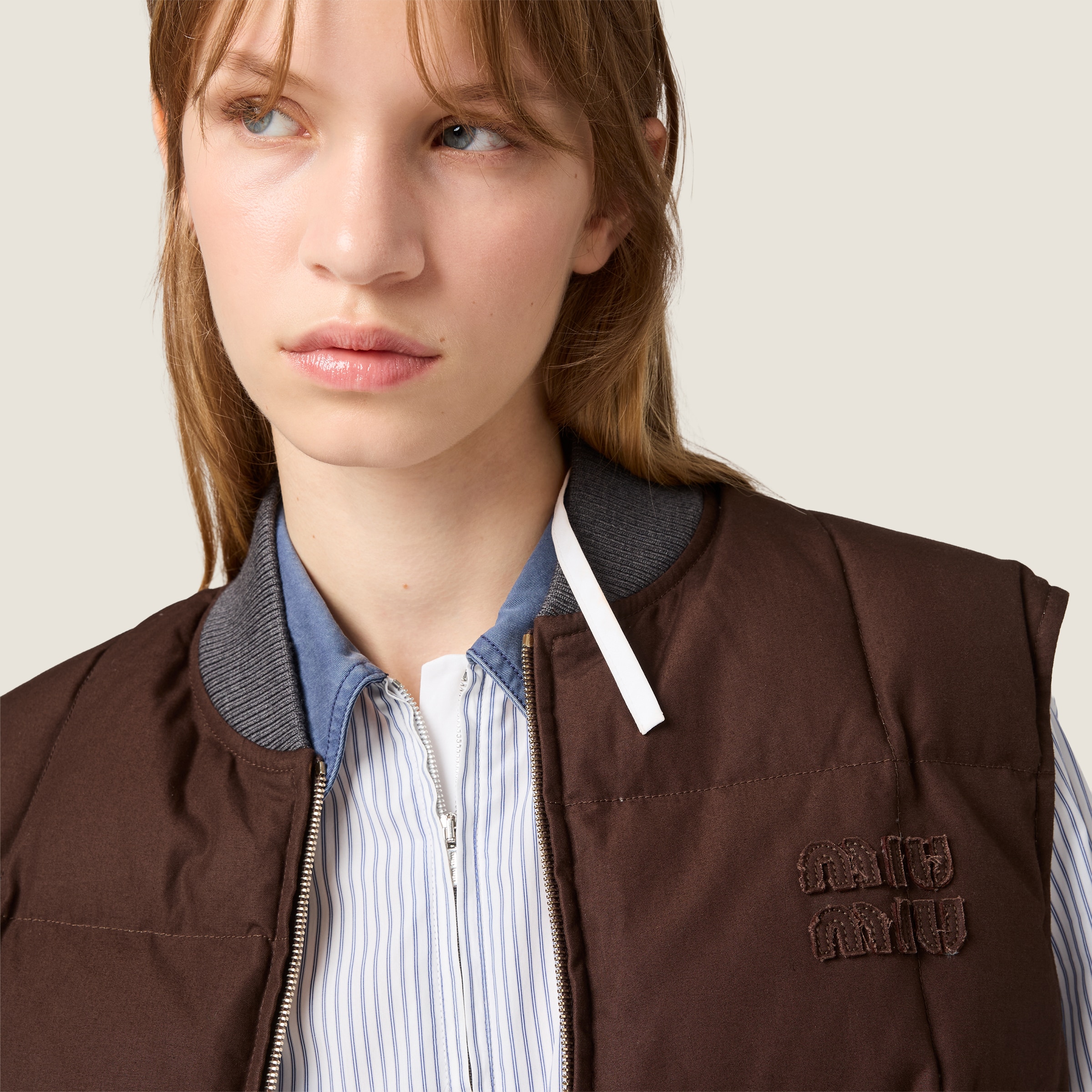 Gabardine down vest - thumbnail 5