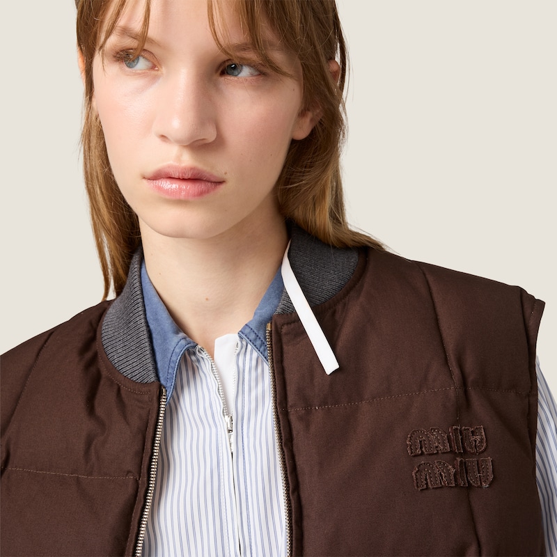 Gabardine down vest