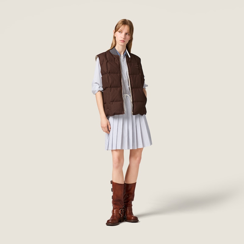 Gabardine down vest