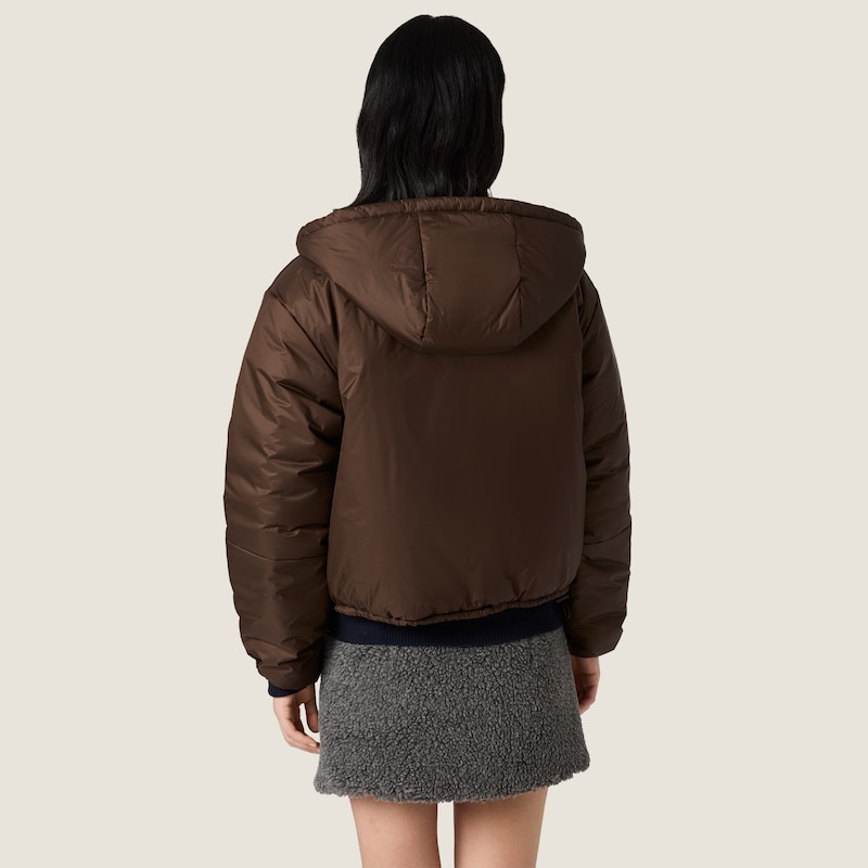 Cropped ripstop down jacket