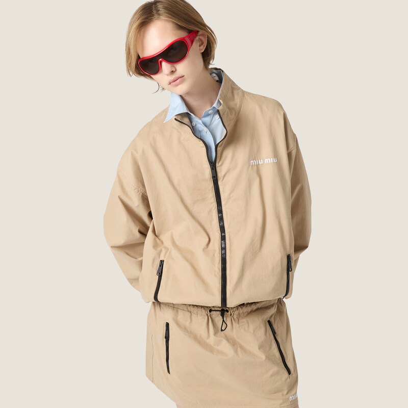 Washed gabardine blouson jacket
