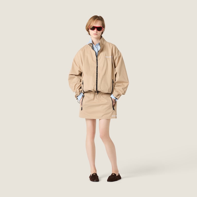 Washed gabardine blouson jacket
