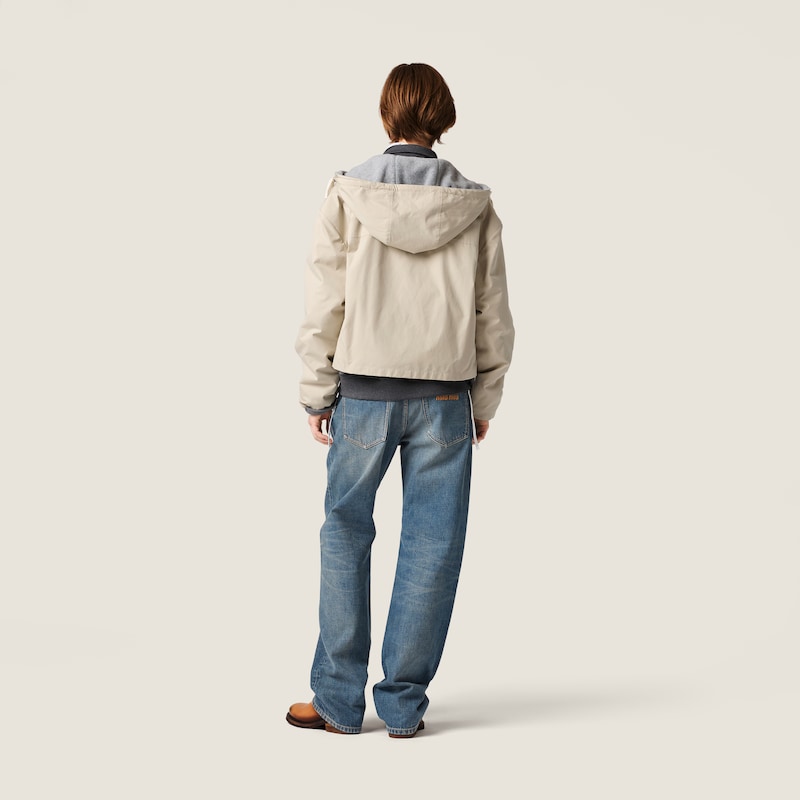 Panama cotton and fleece blouson jacket