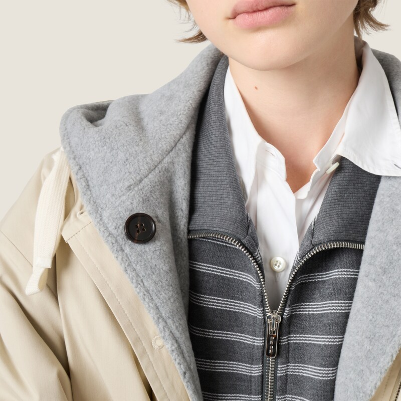 Panama cotton and fleece blouson jacket